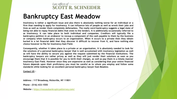 bankruptcy east meadow