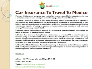 car insurance to travel to mexico