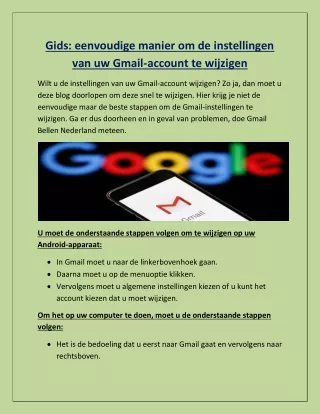 Gids: eenvoudige manier om de instellingen van uw Gmail-account te wijzigen