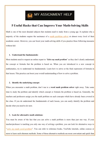 5 useful hacks that can improve your math solving