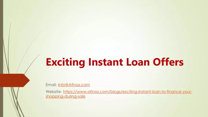 exciting instant loan offers