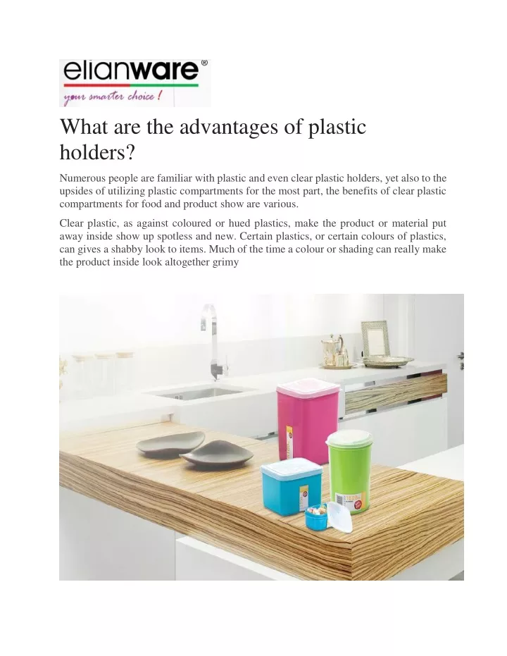 what are the advantages of plastic holders