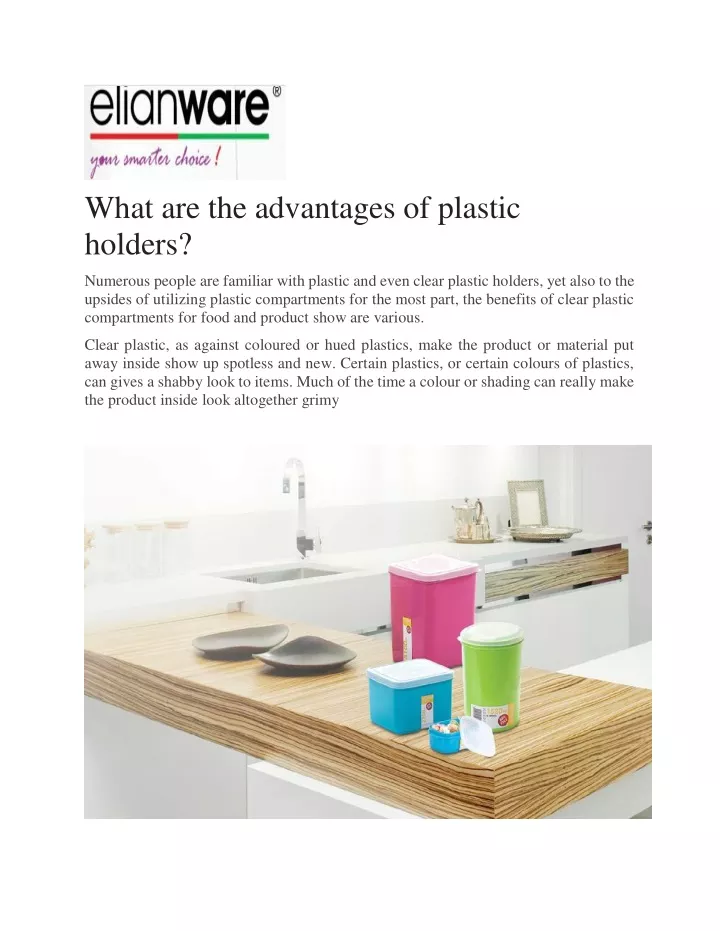 what are the advantages of plastic holders