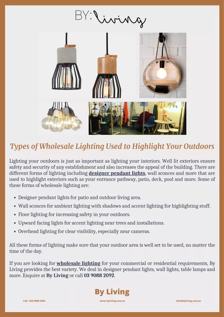 types of wholesale lighting used to highlight