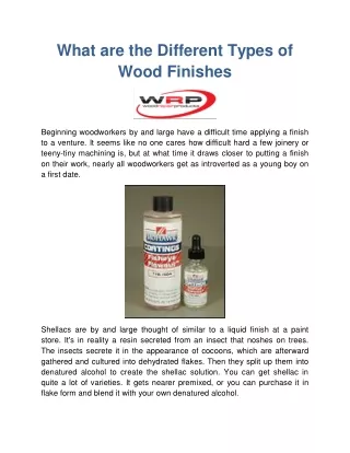 What are the Different Types of Wood Finishes