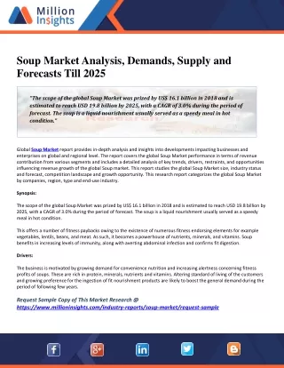 soup market analysis demands supply and forecasts