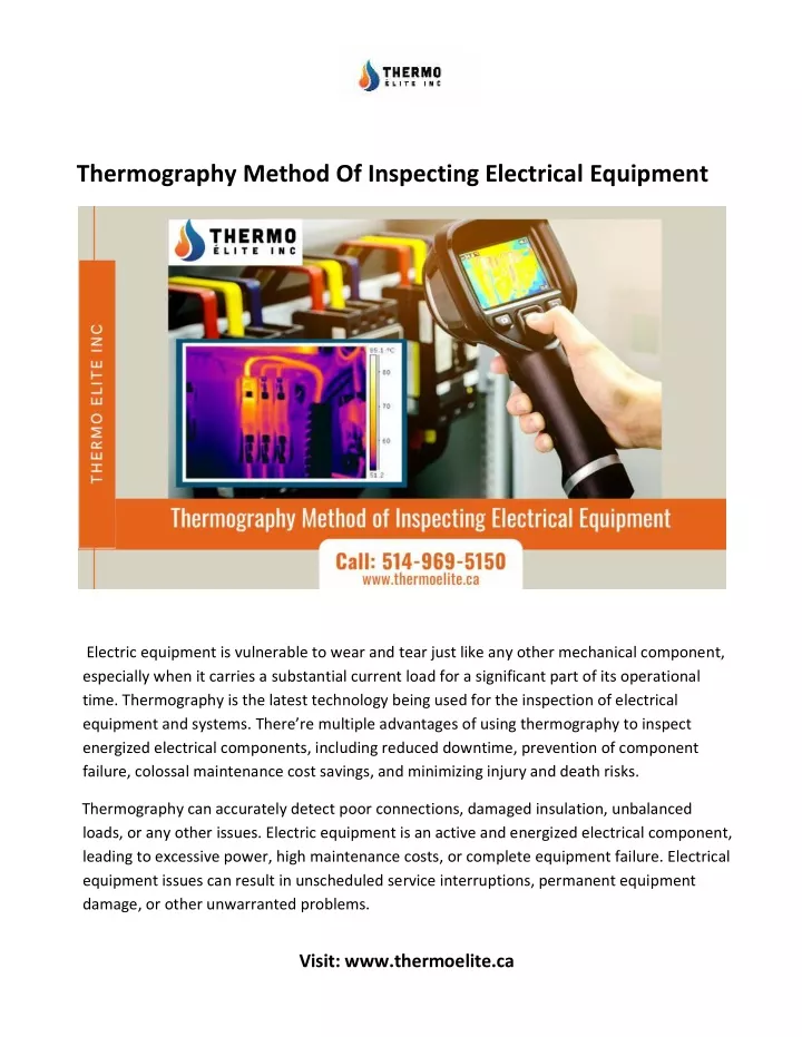 thermography method of inspecting electrical