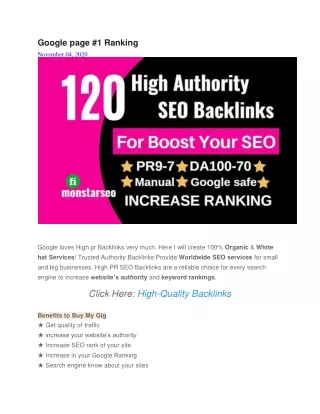 google page 1 ranking november 04 2020