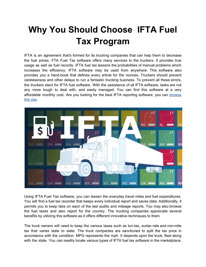 why you should choose ifta fuel tax program