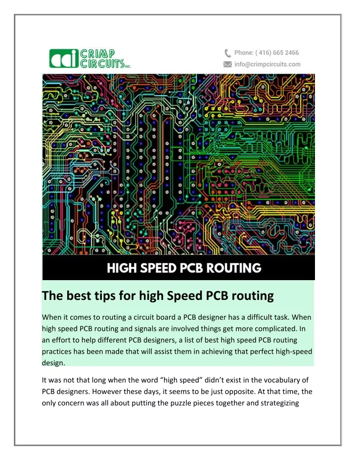 the best tips for high speed pcb routing