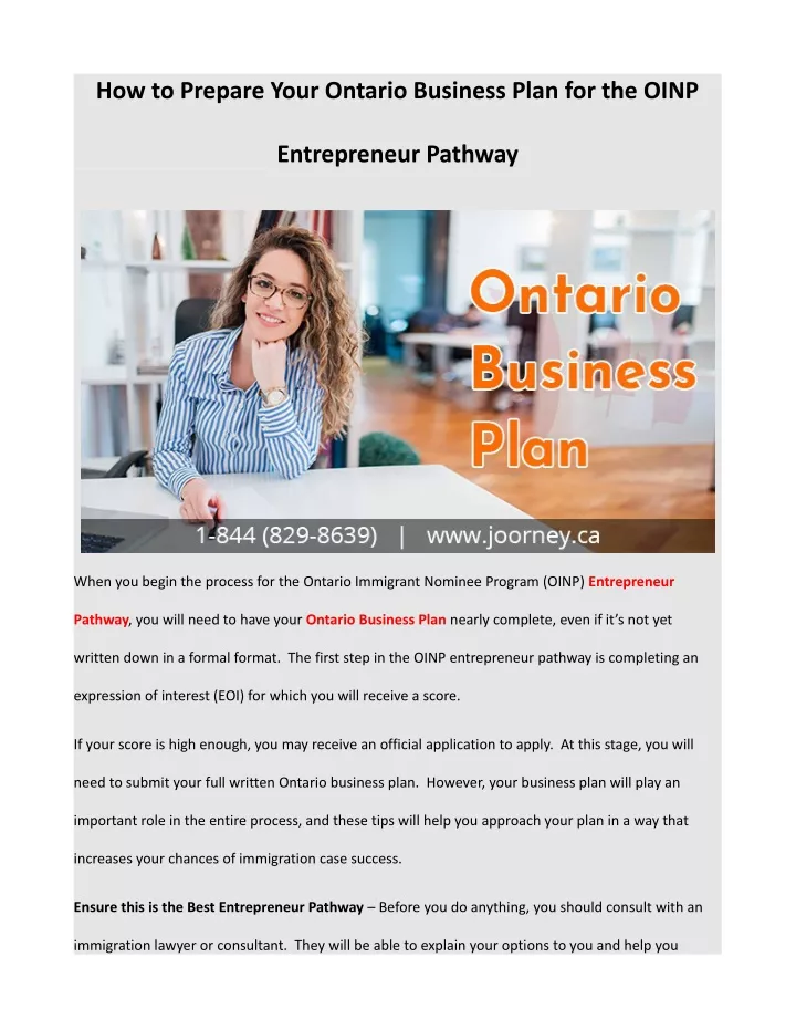 how to prepare your ontario business plan