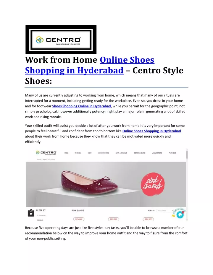 work from home online shoes shopping in hyderabad