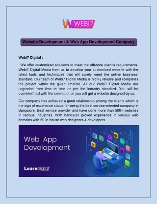 website development web app development company