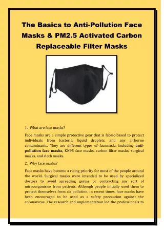 Neoprene Anti Pollution Face Mask for Sale