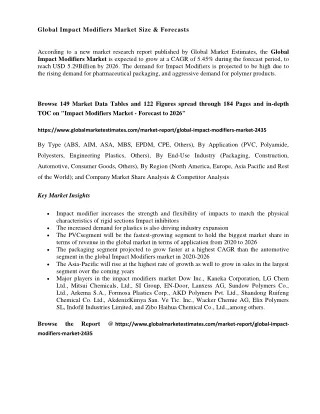 global impact modifiers market size forecasts