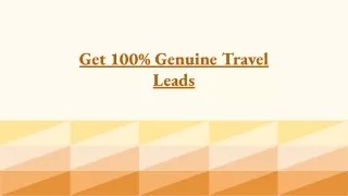 get 100 genuine travel leads