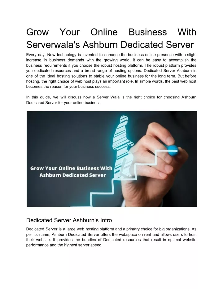 grow serverwala s ashburn dedicated server