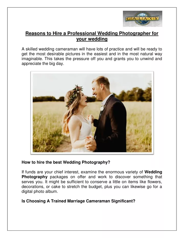 reasons to hire a professional wedding