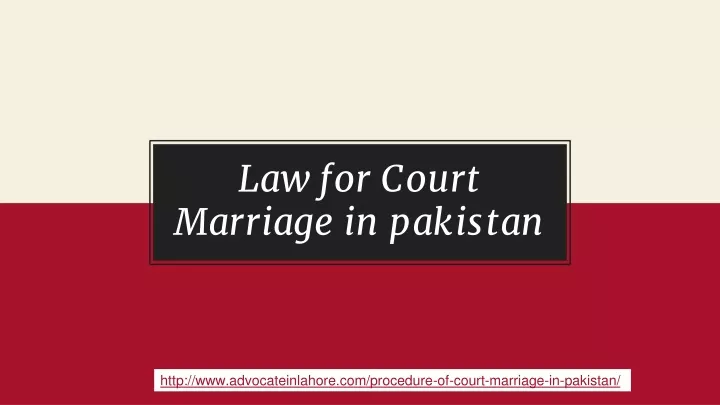 law for court marriage in pakistan