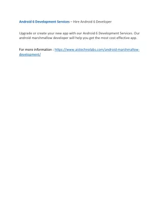 android 6 development services hire android