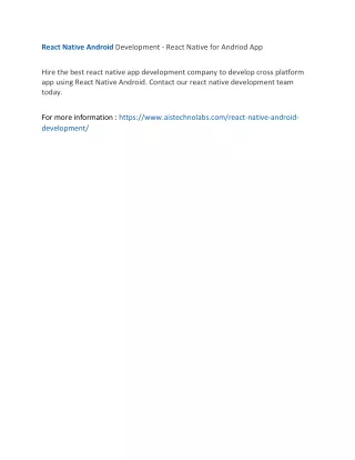 react native android development react native