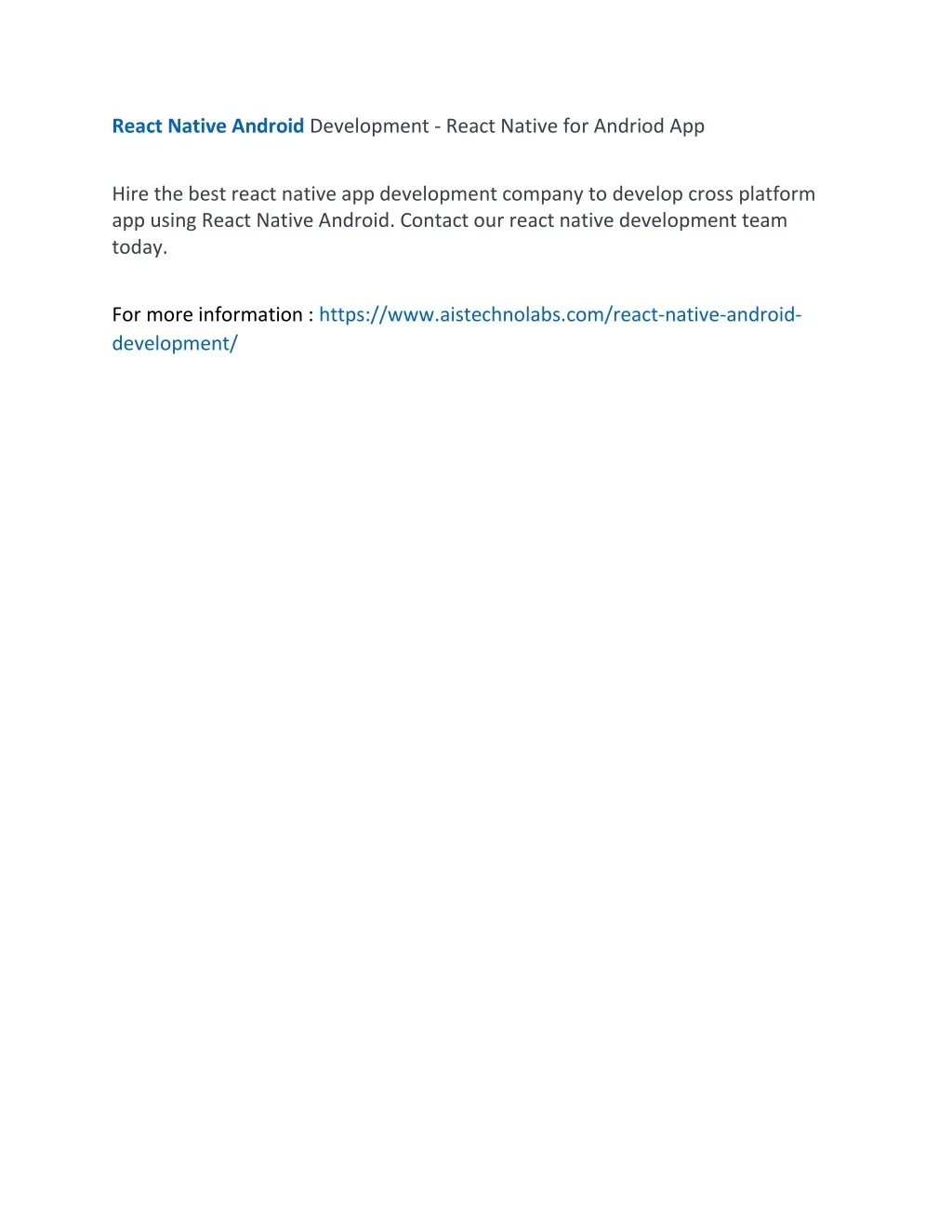 PPT - React Native Android Development - React Native for Andriod App ...