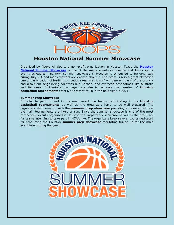 houston national summer showcase