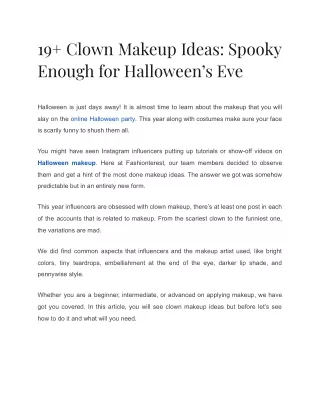 19 Spooky Clown Makeup Ideas for Halloween’s Eve