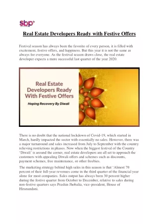 real estate developers ready with festive offers
