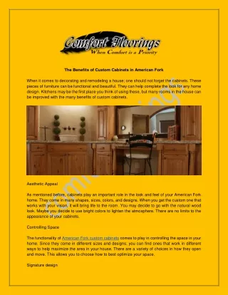 The Benefits of Custom Cabinets in American Fork