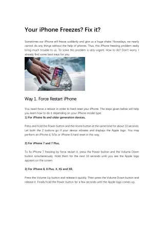 your iphone freezes fix it