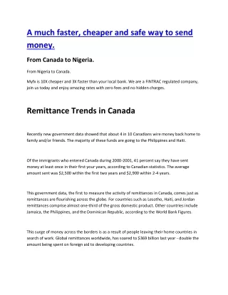 a much faster cheaper and safe way to send money