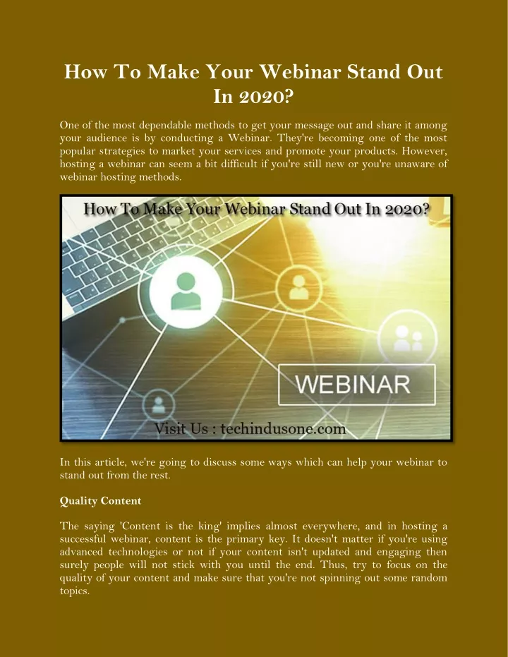 how to make your webinar stand out in 2020