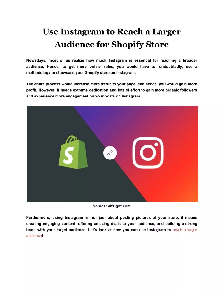 use instagram to reach a larger audience