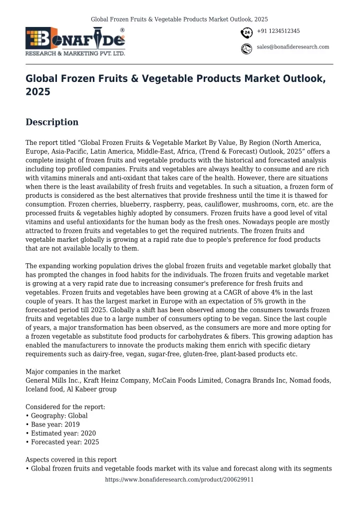 global frozen fruits vegetable products market