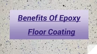 benefits of epoxy floor coating