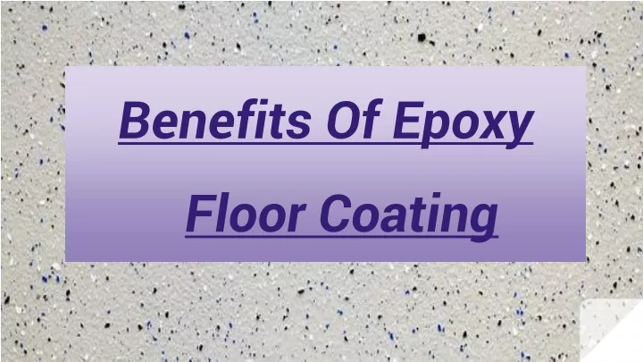 benefits of epoxy floor coating