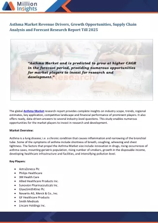 asthma market revenue drivers growth