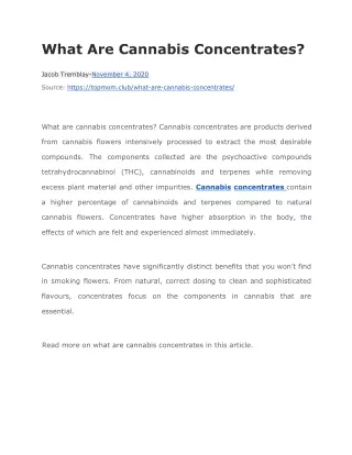 What Are Cannabis Concentrates?
