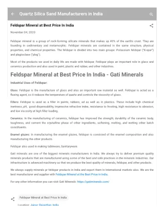 Feldspar Mineral at Best Price in India