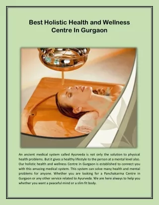 Best Holistic Health And Wellness Centre In Gurgaon