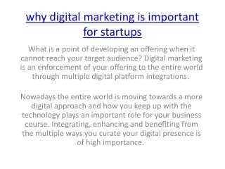 why digital marketing is important for startups