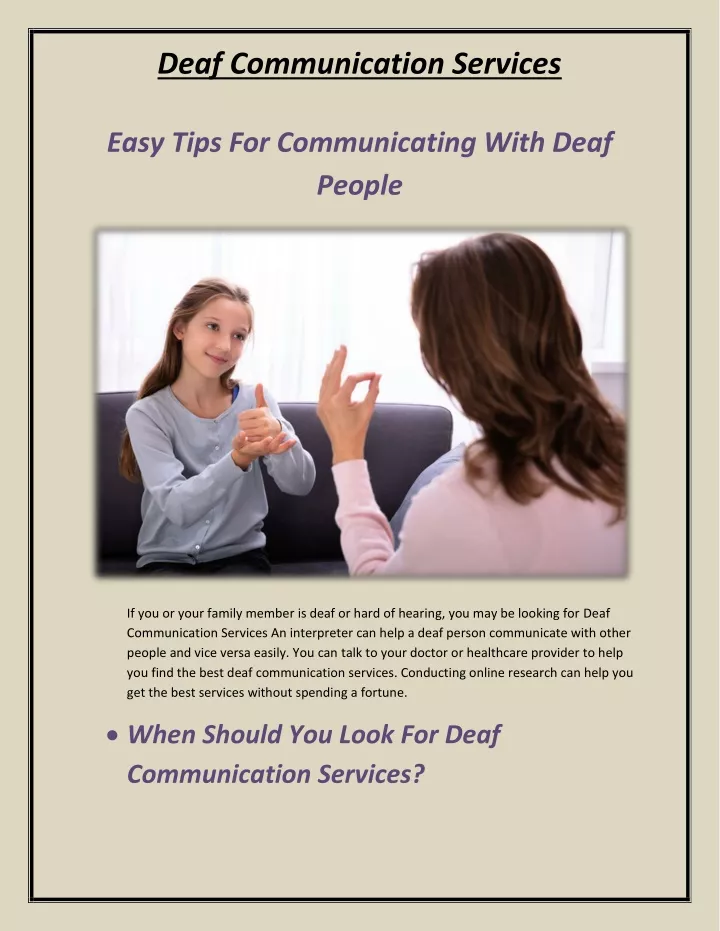 deaf communication services easy tips
