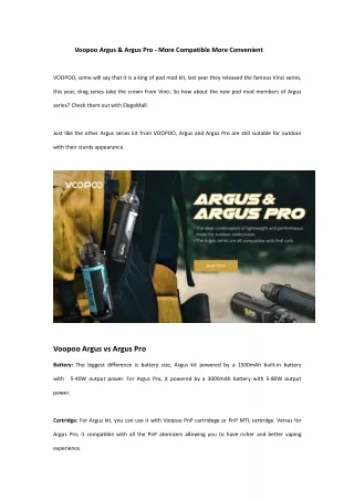 voopoo argus argus pro more compatible more