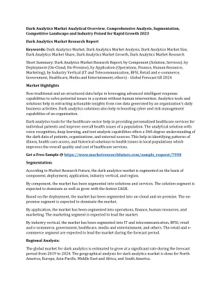 dark analytics market analytical overview
