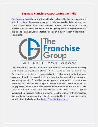 Franchise for Sale in Delhi| Business Opportunities in Delhi| Franchise Opportunities in Delhi| thefranchisegroup.in