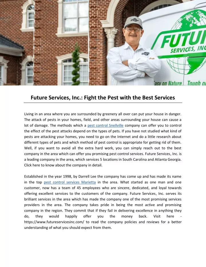 future services inc fight the pest with the best
