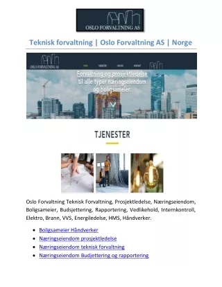 teknisk forvaltning oslo forvaltning as norge