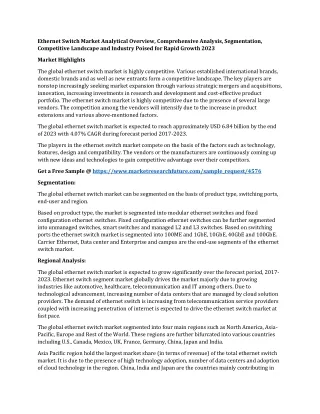 ethernet switch market analytical overview