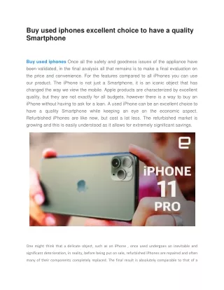 buy used iphones excellent choice to have